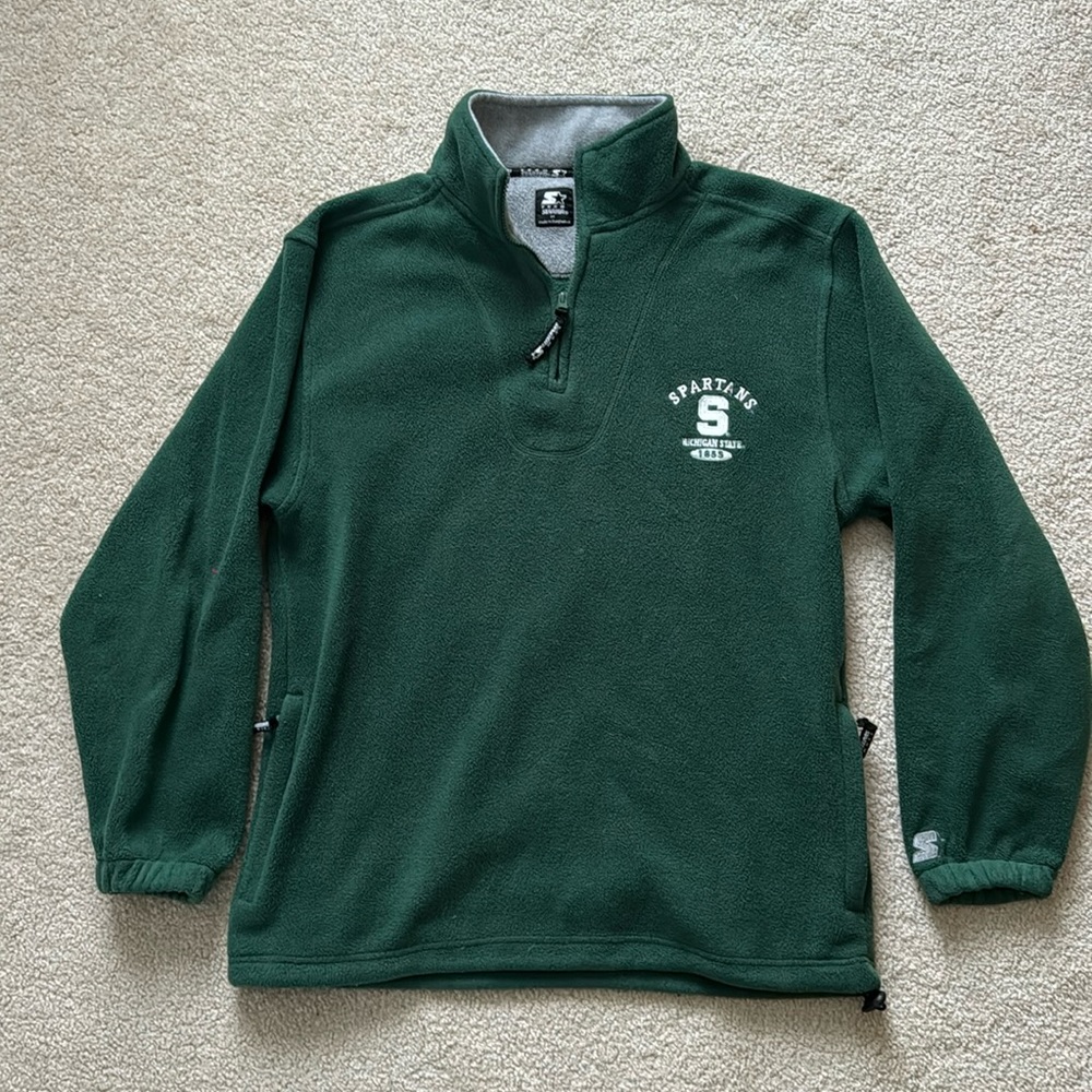 Vintage oversized MSU quarter zip